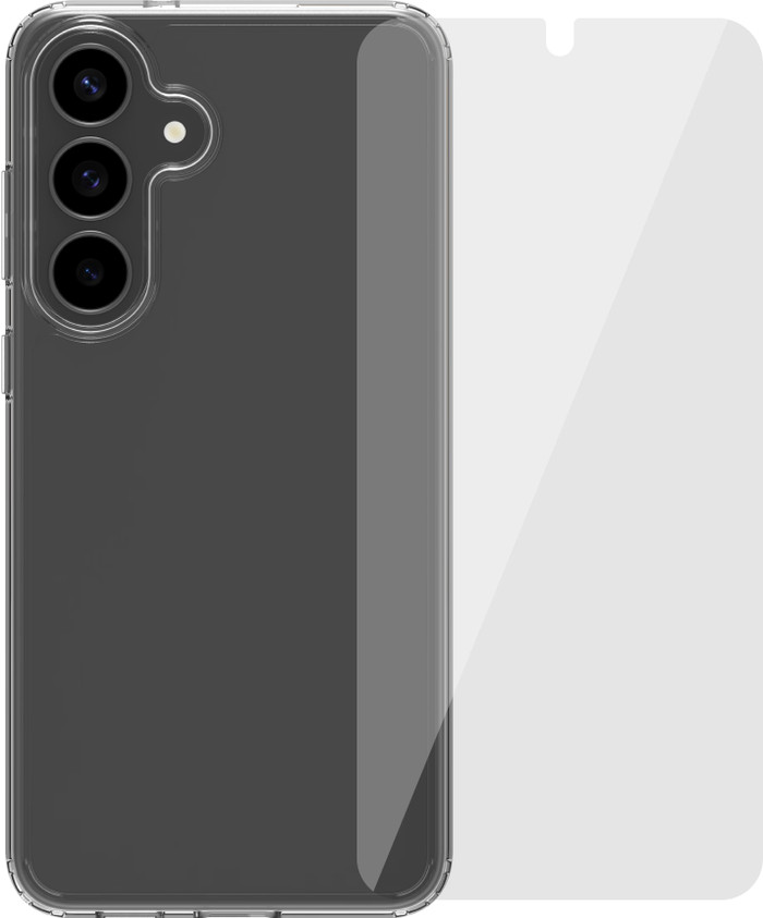 BlueBuilt Protective Back Cover Samsung Galaxy S25 FE Transparant + Screenprotector Glas Main Image