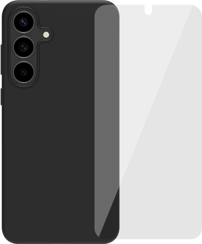 BlueBuilt Samsung Galaxy S25 FE Back Cover Zwart + Screenprotector Glas Main Image