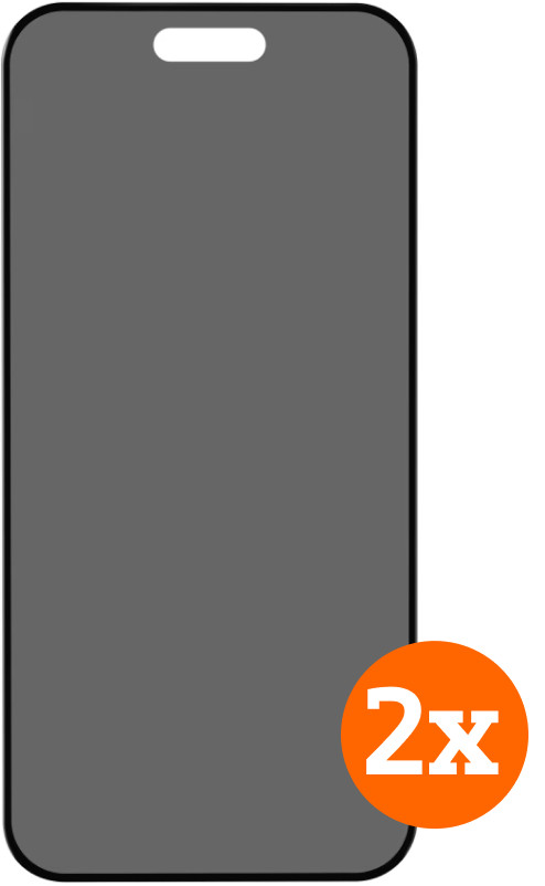 BlueBuilt Apple iPhone 16 Pro Max Privacy Filter Screenprotector Glas Duo Pack Main Image