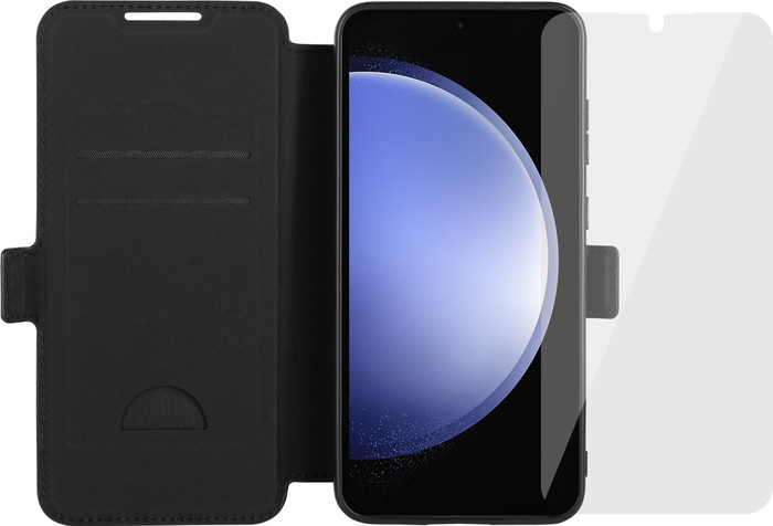 BlueBuilt Book Case Samsung Galaxy S24 FE Leer zwart + Screenprotector Glas Main Image