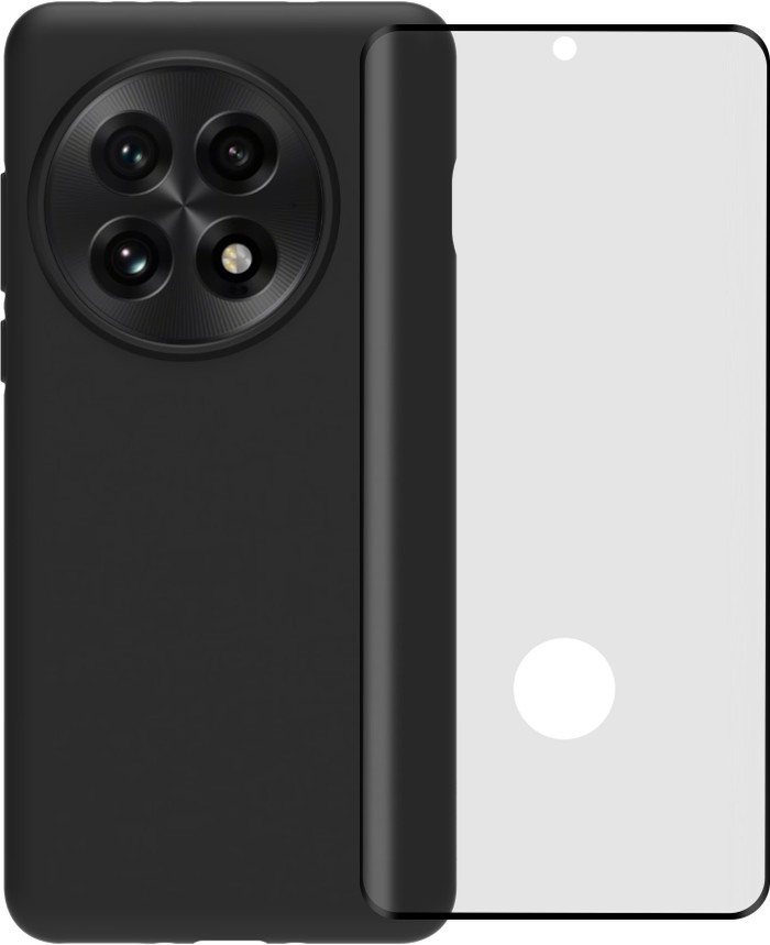 BlueBuilt Back Cover OnePlus 13 Noir + Protège-écran Verre Main Image