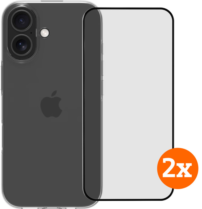 BlueBuilt Back Cover iPhone 17 Transparent + Protège-écran Verre Lot de 2 Main Image