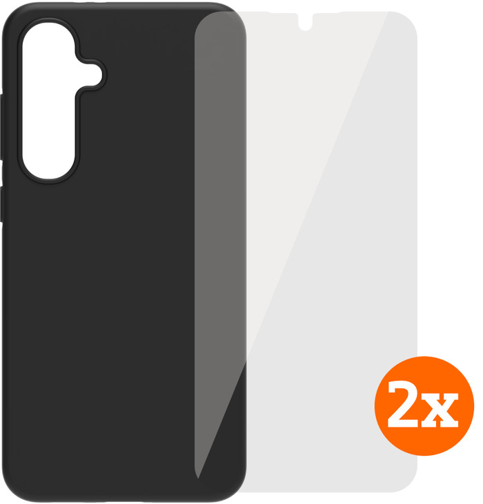 BlueBuilt Samsung Galaxy S24 FE Back Cover Noir + Protège-écran Verre Lot de 2 Main Image