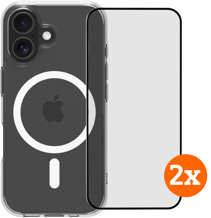 BlueBuilt Protective Back Cover MagSafe iPhone 17 Transparant + Screenprotector Duo Pack Main Image
