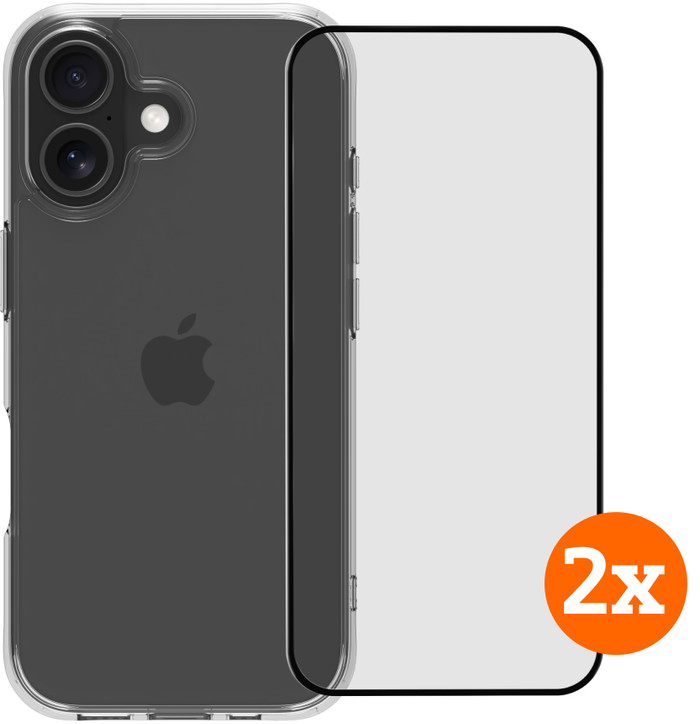 BlueBuilt Protective Back Cover iPhone 17 Transparent + Protège-écran Verre Lot de 2 Main Image