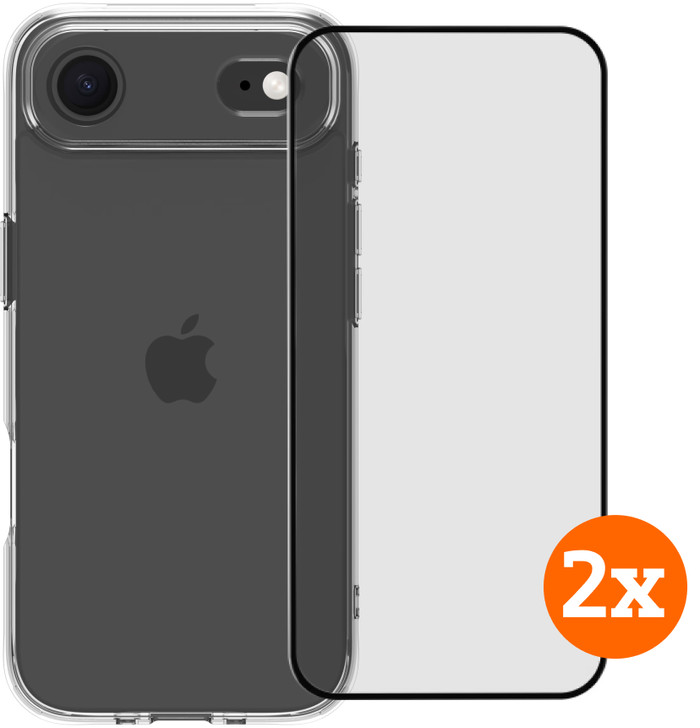 BlueBuilt Protective Back Cover iPhone Air Transparant + Screenprotector Duo Pack Main Image