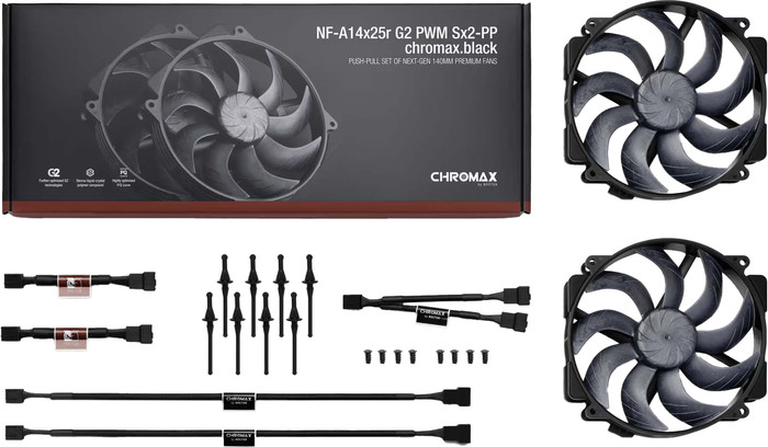 Noctua NF-A14x25r G2 PWM Zwart - Duo Fan Kit accessoire