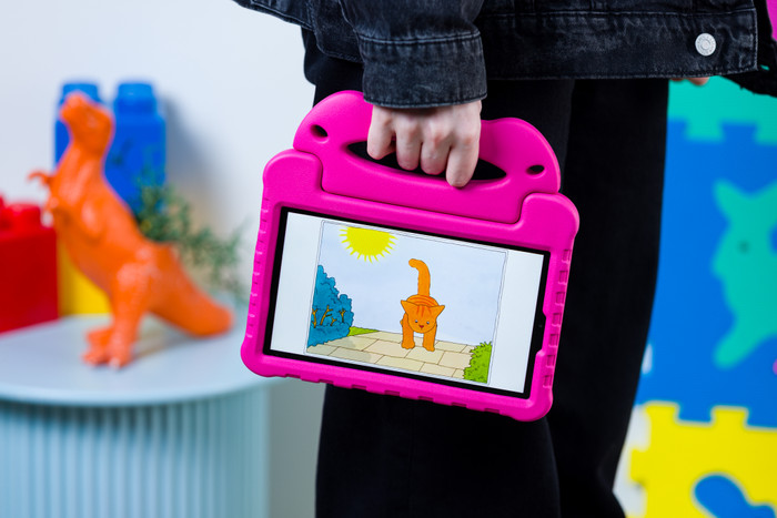 BlueBuilt Samsung Galaxy Tab A9 Kids Cover Rose produit à l'usage