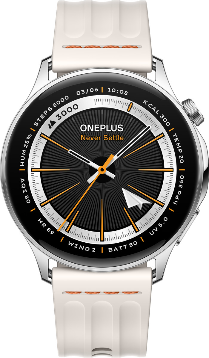 OnePlus Watch Lite Argent 45 mm avant