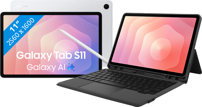 Samsung Galaxy Tab S11 11 Pouces 256 Go Wifi Argent + BlueBuilt Étui Clavier AZERTY Main Image