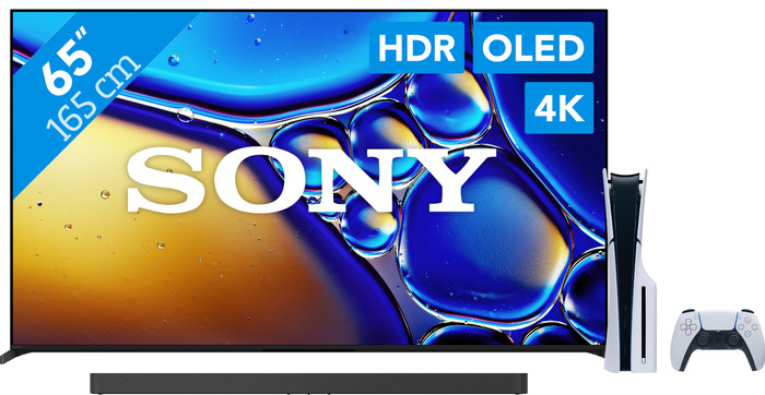 Sony 65" Bravia 8 II 4K QD-OLED + Sony Bravia Theatre Bar 9 Zwart + PlayStation 5 Main Image