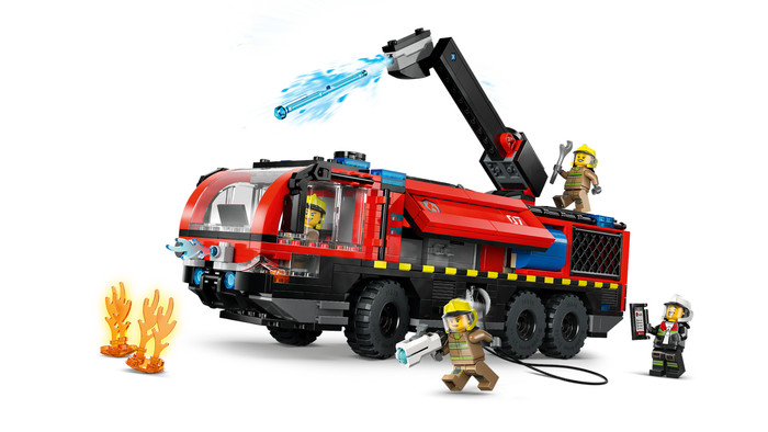 LEGO City Luchthaven Brandweertruck 60499 product in gebruik