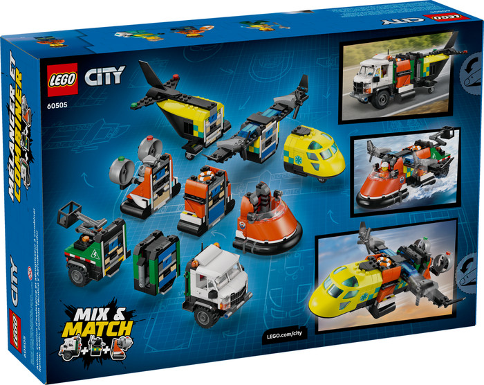 LEGO City Vliegtuig, Servicewagen en Hovercraft remix 60505 verpakking