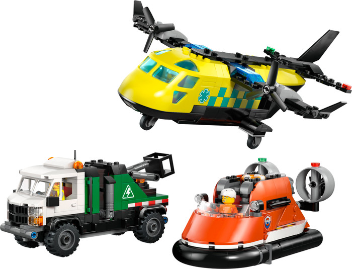 LEGO City Vliegtuig, Servicewagen en Hovercraft remix 60505 null