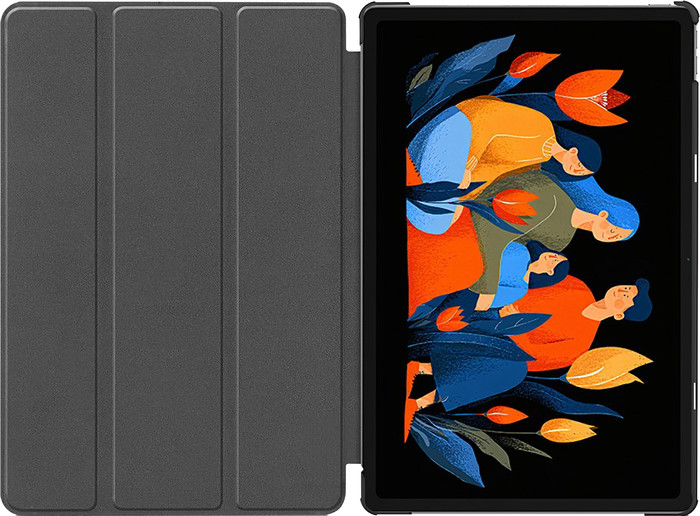 Just in Case Lenovo Idea Tab Plus Tri-Fold Book Case Zwart voorkant