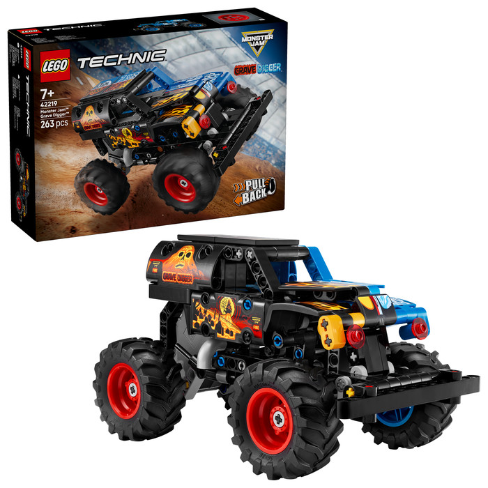 LEGO Technic Monster Jam Grave Digger vuur en ijs 42219 rechterkant