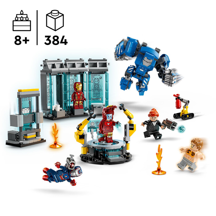 LEGO Marvel - Le Laboratoire d¿Iron Man : la Salle des Armures 76315 produit à l'usage