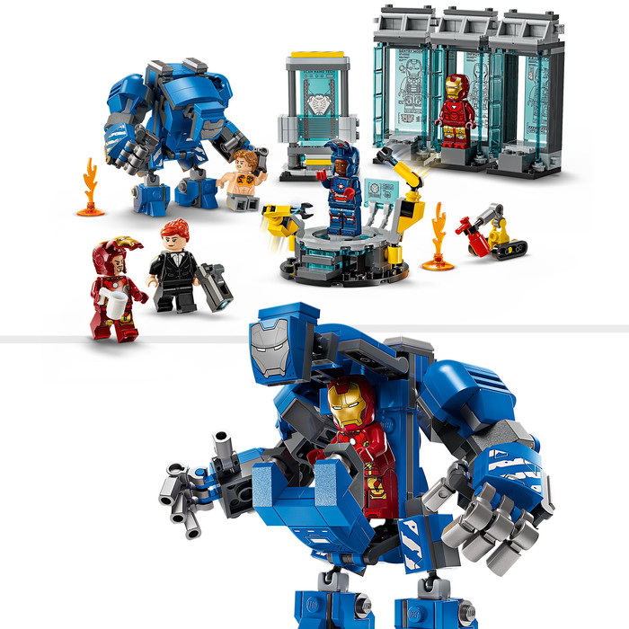 LEGO Marvel - Le Laboratoire d¿Iron Man : la Salle des Armures 76315 produit à l'usage
