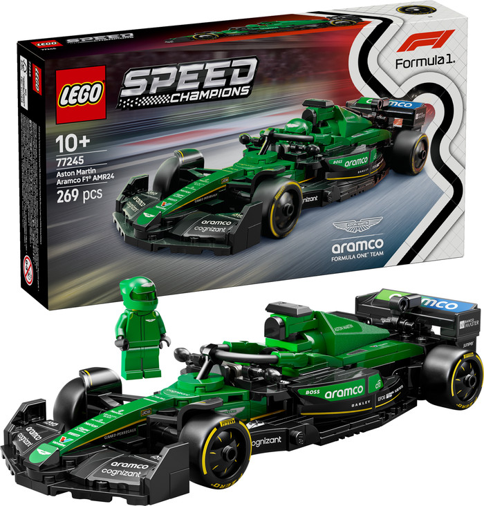LEGO Speed Champions Aston Martin Aramco F1 AMR24 Race Car 77245 right side