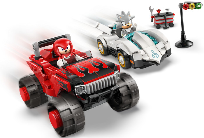 LEGO Sonic Silver's Car vs Knuckles' Monster Truck 77118 product in use