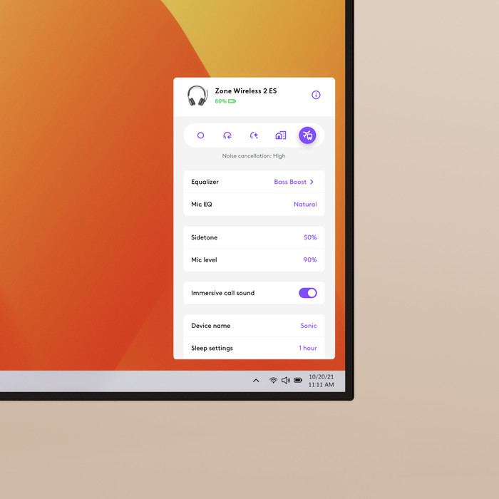 Logitech Zone Wireless 2 ES Zwart product in gebruik