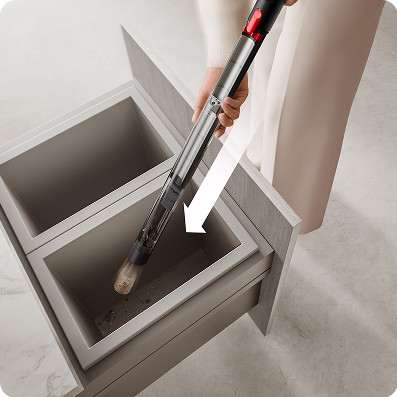 Dyson PencilVac Fluffycones product in gebruik