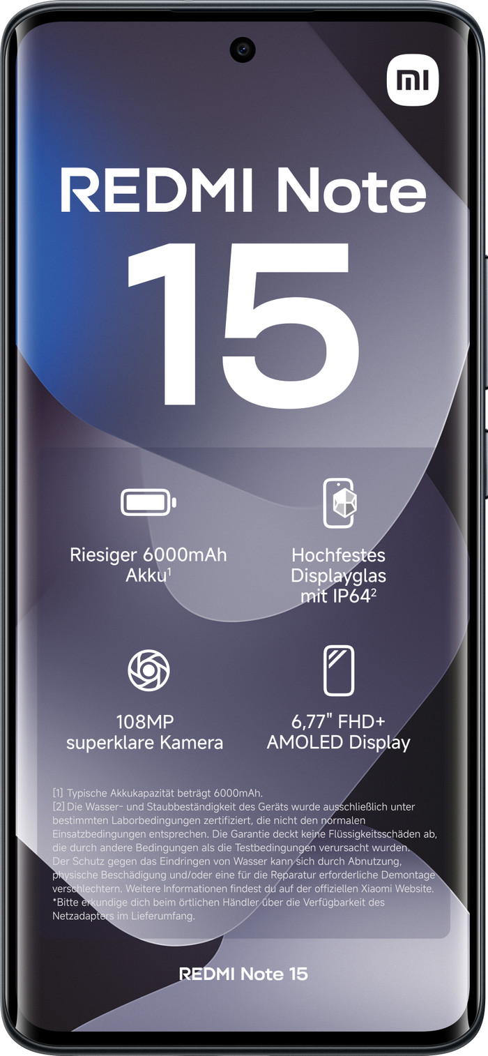 Redmi Note 15 128GB Zwart 4G voorkant