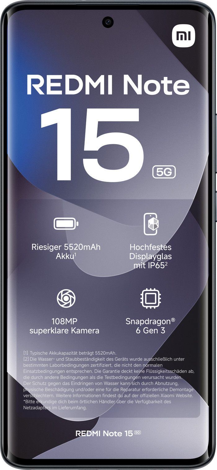 Redmi Note 15 128GB Zwart 5G voorkant