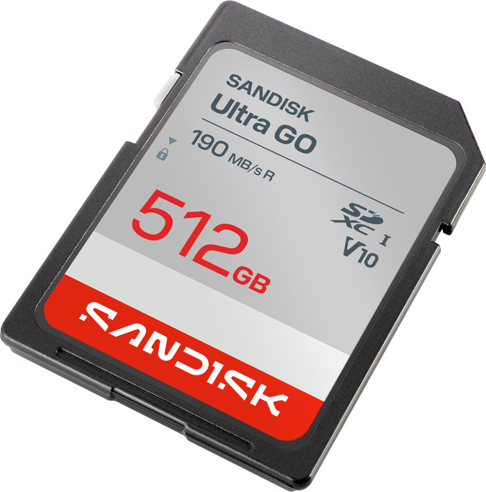 SANDISK Ultra GO SDXC 512GB 190MB/s bovenkant