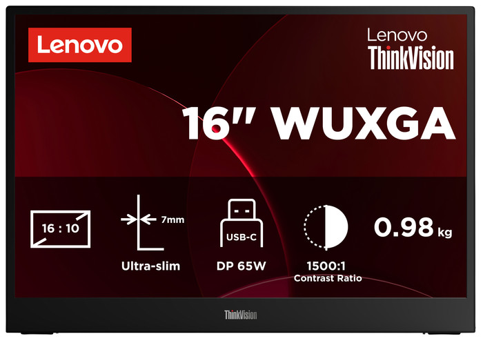 Lenovo ThinkVision M16 64BFUAT1WL voorkant