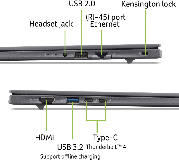Acer TravelMate X4 14 AI TMX414-51-TCO-57SZ Azerty detail