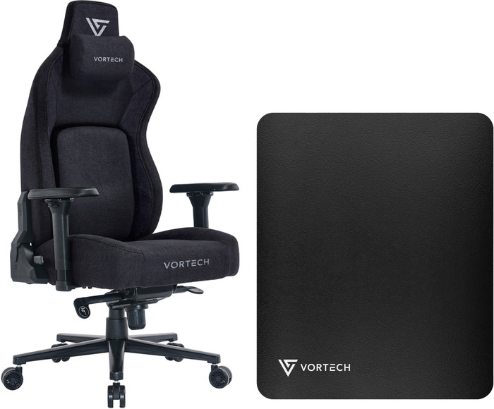 Vortech Prestige Gamestoel Zwart + Vortech Vloermat Zwart Main Image
