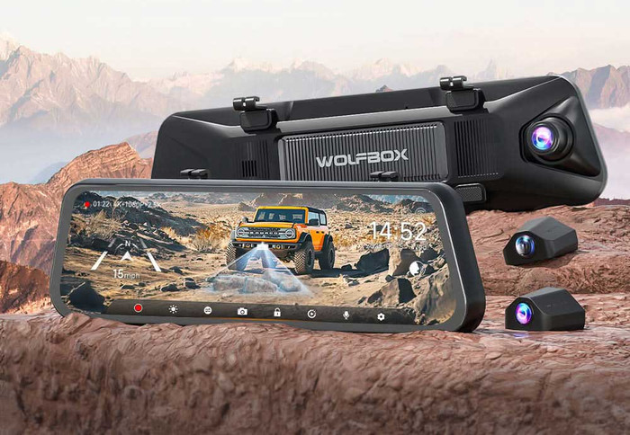 Wolfbox G900 Tripro Bumper 3CH 4K Wifi GPS 256GB product in gebruik