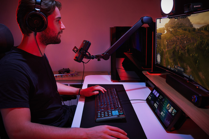 Corsair GALLEON 100 SD Gaming Toetsenbord Azerty product in gebruik