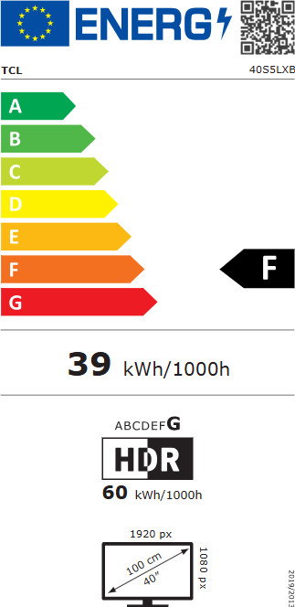 TCL QLED 40" S5L (2026) energielabel