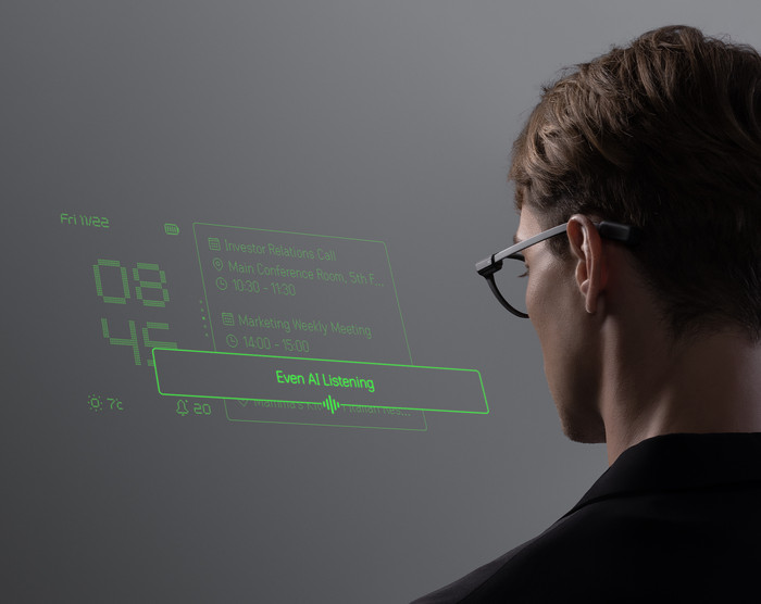 EvenRealities Even G2B Smart Glasses Bruin product in gebruik