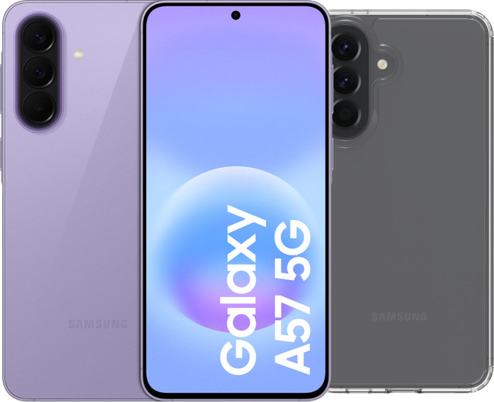 Samsung Galaxy A57 128GB Purple 5G + BlueBuilt Back Cover Transparent Main Image