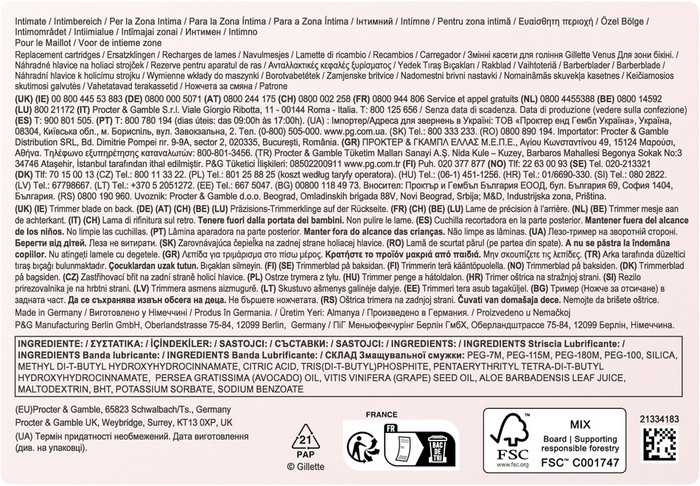 Gillette Venus Intimate Navulmesjes (10 stuks) verpakking