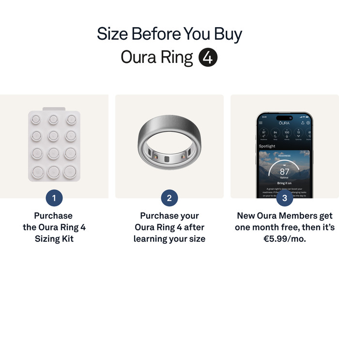 Oura Ring 4 Size 11 Matte Silver null