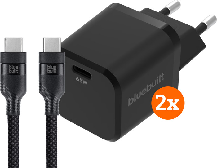BlueBuilt 65W GaN Usb C Oplader Zwart + Usb C Kabel 240W 2m Main Image