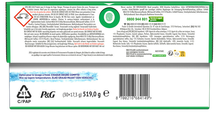 Ariel 3-en-1 Pods Colour - 30 Pièces arrière