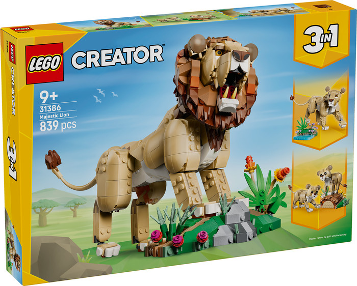 LEGO Creator 3-in-1 Wilde dieren: Majestueuze Leeuw 31386 verpakking