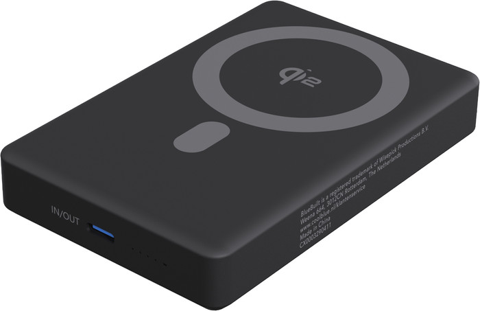 BlueBuilt Draadloze Powerbank met MagSafe en Qi2 10.000 mAh met Snelladen Zwart voorkant