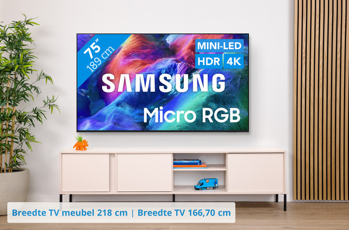 Samsung Micro RGB 75" R85H (2026) + Samsung HW-QS700F (2025) visual Coolblue 1