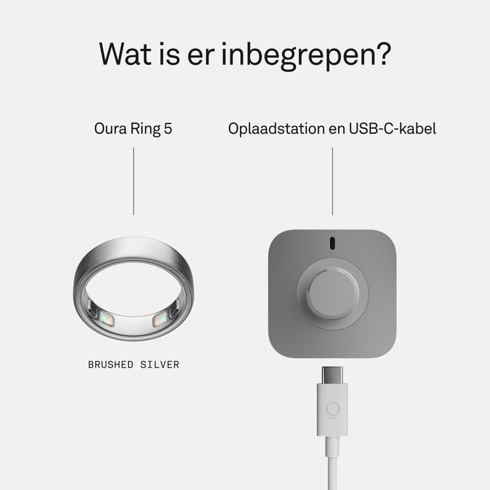 Oura Ring 5 Maat 11 Brushed Silver visual leverancier