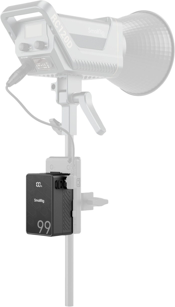 Smallrig V-Mount Battery Mini VB99 SE product in gebruik
