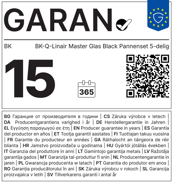 BK-Q-Linair Master Glas Black Pannenset 5-delig