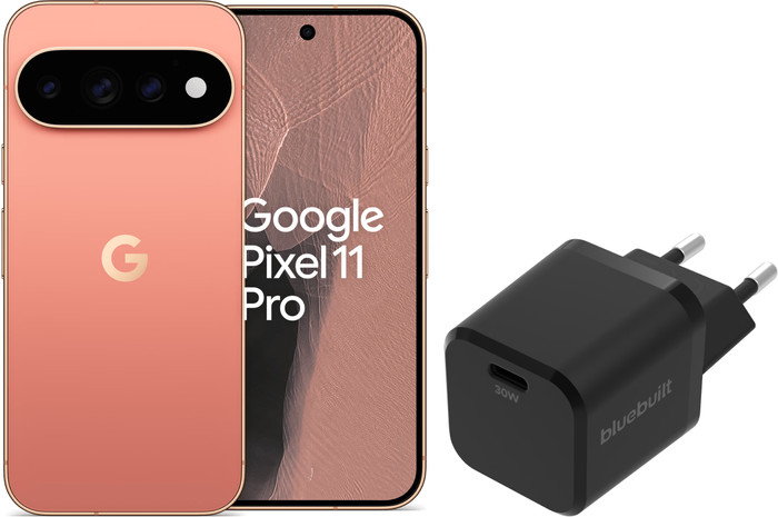 Google Pixel 11 Pro 256GB Oranje 5G + BlueBuilt Oplader met Usb C Poort 30W Zwart Main Image
