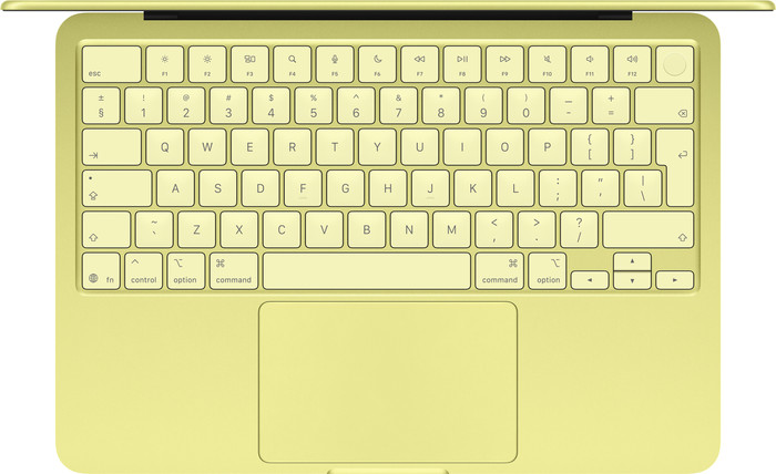 Apple MacBook Neo (2026) A18 Pro 512 Go avec Touch ID Jaune Agrume AZERTY dessus