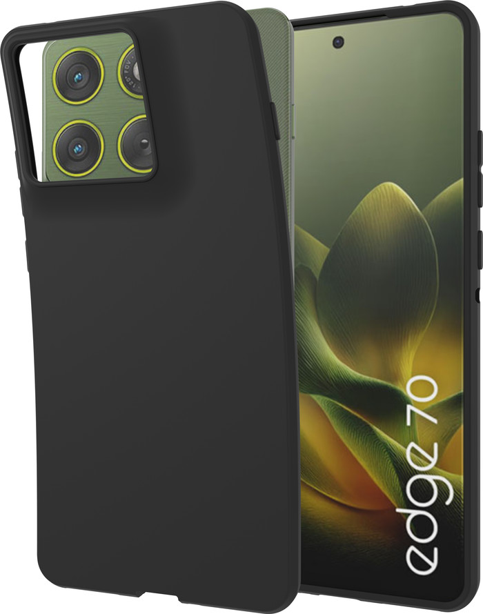 Just in Case Rugged Motorola Edge 70 Back Cover Zwart voorkant